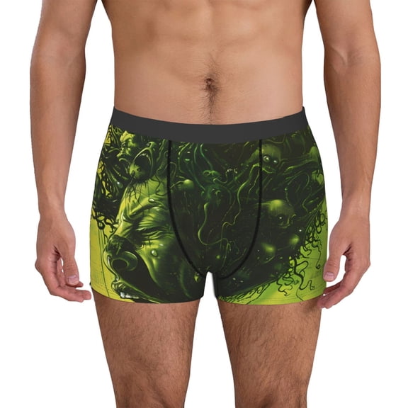 Logiee Screaming Horror Art Print Mens Boxer Briefs,Boxer Briefs for Men,Breathable Stretch Underwear,Boys Boxer Briefs-Large