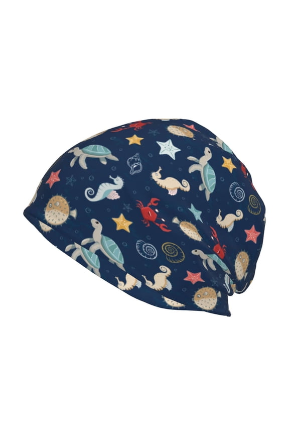Sea Creatures Print Unisex Knit Beanie for Men Women Winter Hat,Beanies Skull Caps