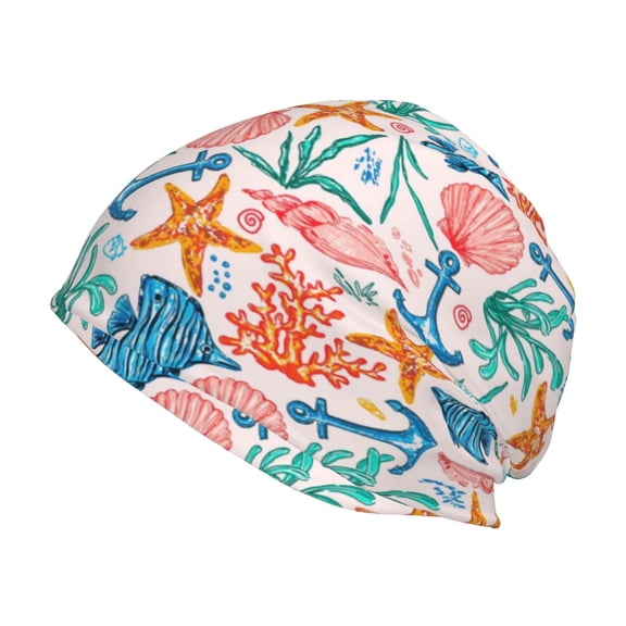 Logiee Sea Creatures Print Unisex Knit Beanie for Men Women Winter Hat,Beanies Skull Caps