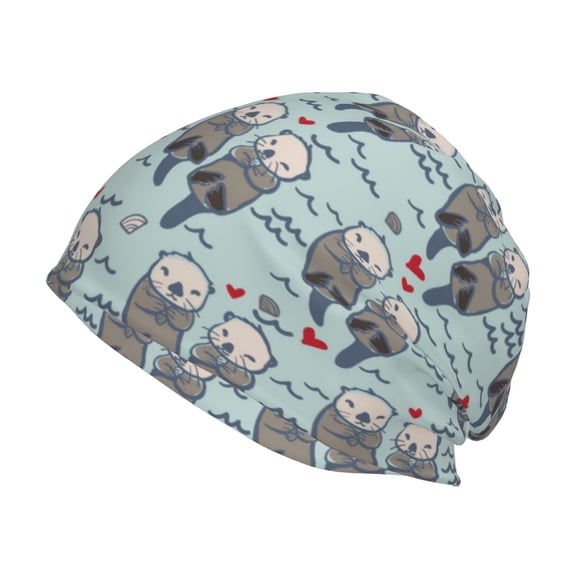 Logiee Sea Otter Print Unisex Knit Beanie for Men Women Winter Hat,Beanies Skull Caps