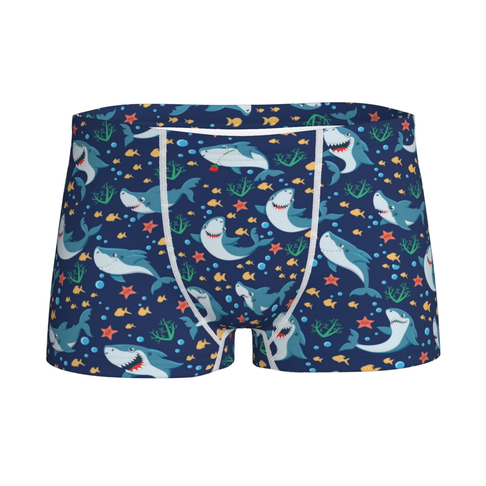 Logiee Sea Sharks Print Boys' Boxer Briefs,Tween Boy Underwear-X-Small ...