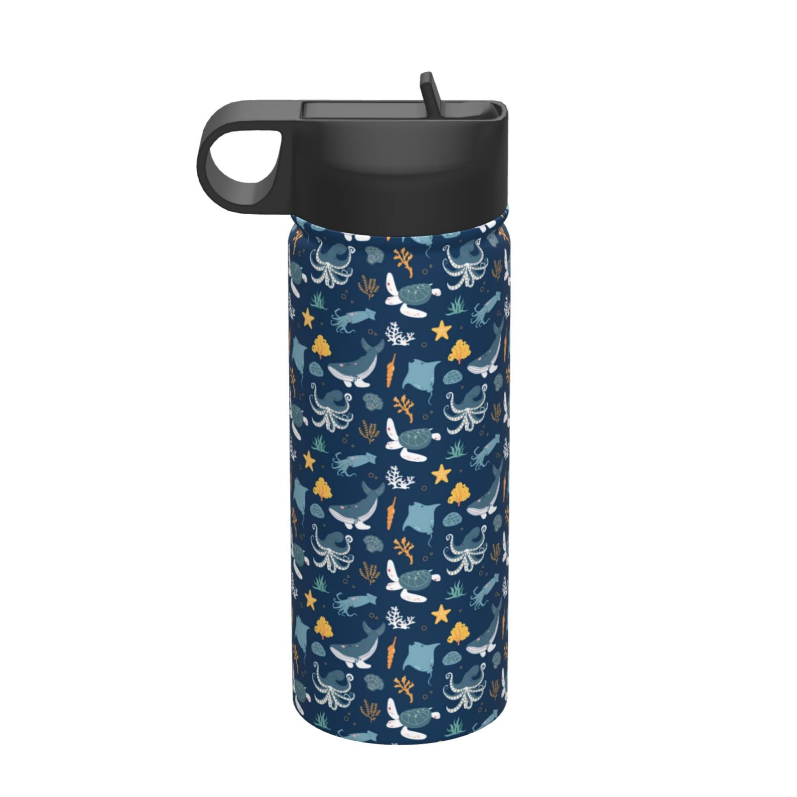 Turtle Shell Kettle Logiee Sea Turtle Print 18oz Sports Insulated Kettle With Straw ...