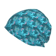 Logiee Seahorse Print Unisex Knit Beanie for Men Women Winter Hat,Beanies Skull Caps