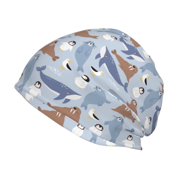 Logiee Seal Fox Seagull Whales Print Unisex Knit Beanie for Men Women Winter Hat,Beanies Skull Caps