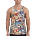 thumbnail image 1 of Logiee Set Of Travel Vintage Print Men's Workout Tank Top,Quick Dry Workout Tank Top,Gym Muscle Tee,Fitness Bodybuilding Sleeveless T Shirt-X-Large, 1 of 7