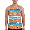 thumbnail image 1 of Logiee Shark On Line Print Men's Workout Tank Top,Quick Dry Workout Tank Top,Gym Muscle Tee,Fitness Bodybuilding Sleeveless T Shirt-Large, 1 of 7