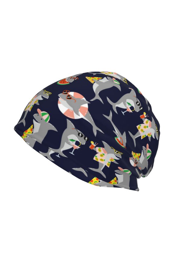 Sharks In Sunglasses Print Unisex Knit Beanie for Men Women Winter Hat,Beanies Skull Caps