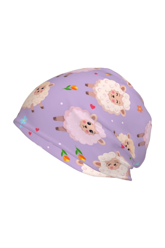 Sheeps Print Unisex Knit Beanie for Men Women Winter Hat,Beanies Skull Caps