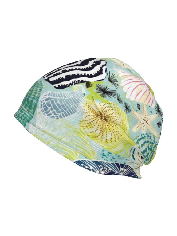 Shell Clam Print Unisex Knit Beanie for Men Women Winter Hat,Beanies Skull Caps
