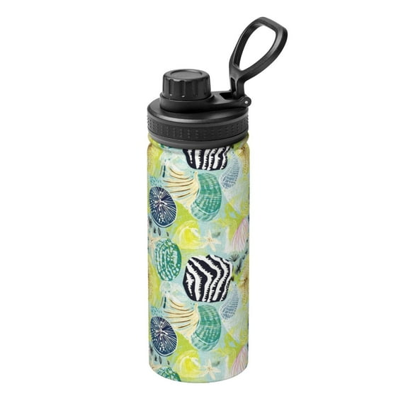 Logiee Shell Clam Print Water Bottle,18oz Sports Insulated Kettle for Cycling Gym Basketball Outdoor, Suitable as a Present
