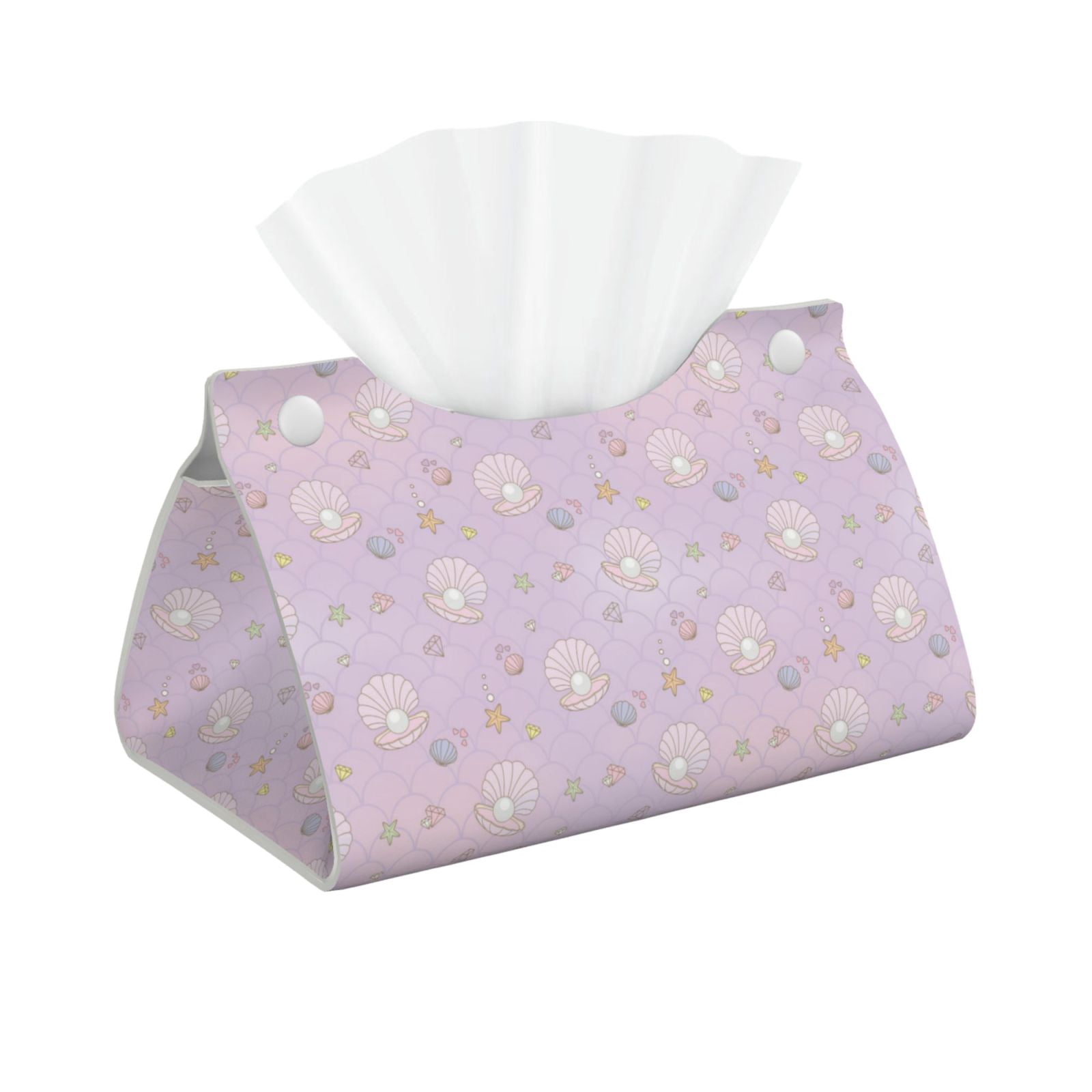 Logiee Shells Pearl Print Tissue Box Cover,Stylish Tissue Box Holder ...