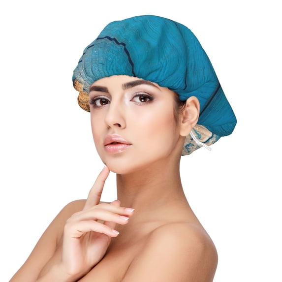 Logiee Shells and Starfish Print Silk Bonnet Satin Bonnet for Sleeping Women and Men,Double Layer Hair Bonnet for Curly Braids Hair