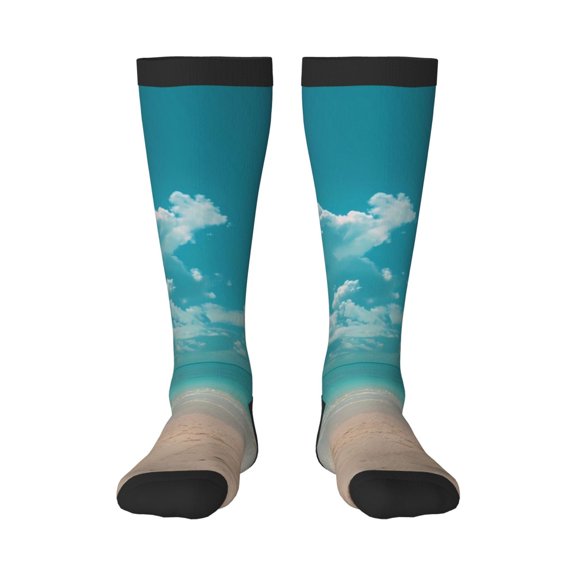 Logiee Shopping Cart On Tropical Beach Print Gift Stocking Stuffers,Adult Stockings,Novelty Socks,Funny Socks Birthday Running Walking Sleeping