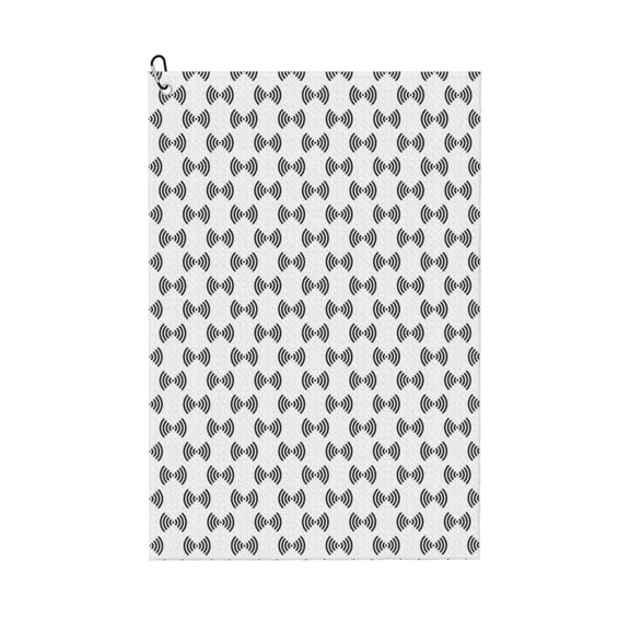Logiee Signal Icon Print Golf Towels,16" x 24" Portable Golf Towel for Golf Bag with Carabiner Clip to Quickly Remove Sand,Mud and Sweat