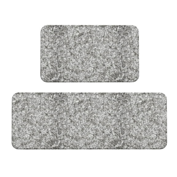 Logiee Silver Glitter Print Kitchen Mats for Floor Sets of 2,Waterproof Kitchen Rugs,Non Slip Comfort Standing Mat Rug for Home,Runner,Sink,Office,Laundry
