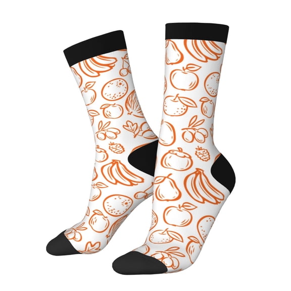 Logiee Simple Fruit Print Adult Socks for Men & Women,Calf Socks, Ankle Socks,Boots Socks,Breathable Casual Sock,Unisex Crew Socks