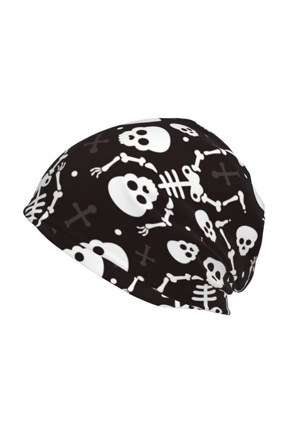 Skeleton Print Unisex Knit Beanie for Men Women Winter Hat,Beanies Skull Caps
