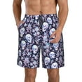 thumbnail image 1 of Logiee Skull flower crystal Print Mens Swim Trunks Quick Dry Board Shorts,Breathable Hawaii Beach Shorts Swimwear Bathing Suits-Medium, 1 of 6