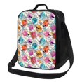 thumbnail image 1 of Logiee Skulls and Roses Print Insulated Lunch Bag for Women/Men, Reusable Lunch Box for Office Work School Picnic Beach,Leakproof Freezable Cooler Bag with Shoulder Strap, 1 of 7