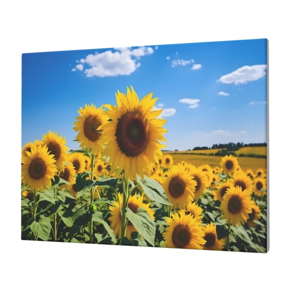 Logiee Sky Golden Sunflower Field B Print Canvas Wall Art,Canvas Picture Prints with Frame, Wall Art Decorative,Canvas Decorative,Suitable for Living Room Bedroom Office Room 30x40