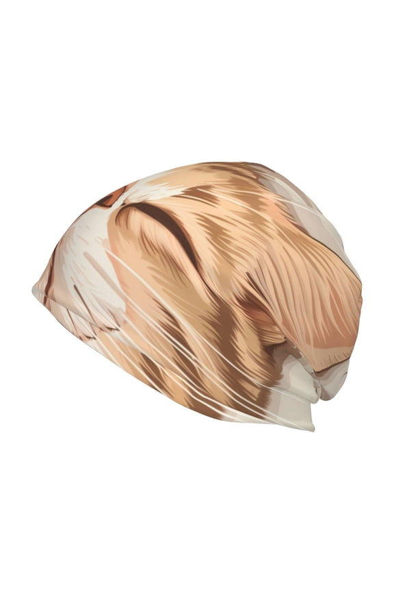 Sleeping Cat In Blanket Print Unisex Knit Beanie for Men Women Winter Hat,Beanies Skull Caps