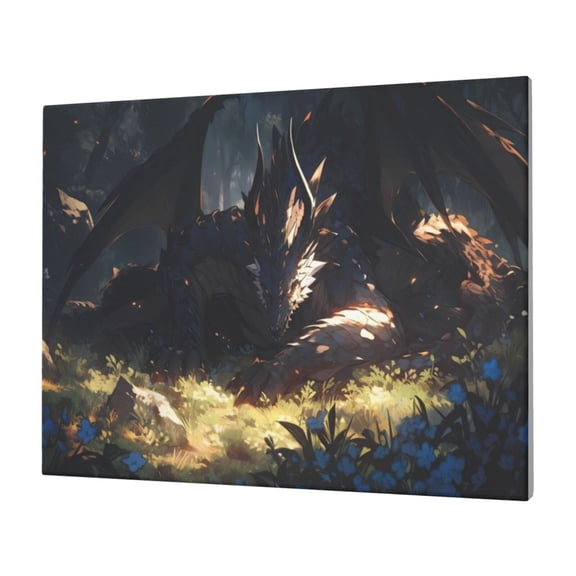 Logiee Sleeping Dragon In Forest Print Canvas Wall Art,Canvas Picture Prints with Frame, Wall Art Decorative,Canvas Decorative,Suitable for Living Room Bedroom Office Room 30x40