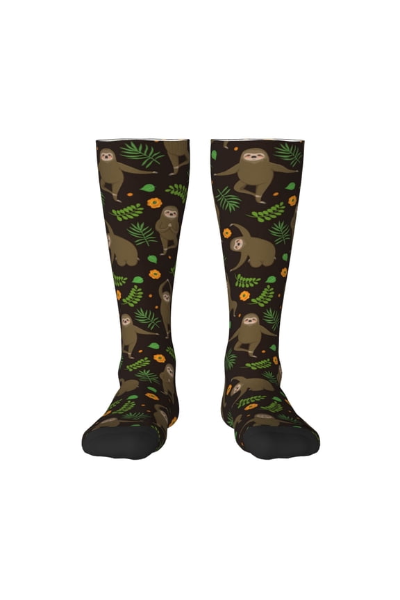 Sloth Doing Yoga Print Gift Stocking Stuffers,Adult Stockings,Novelty Socks,Funny Socks Birthday Running Walking Sleeping