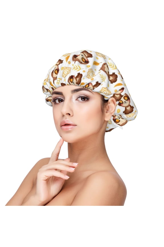 Sloth Yoga Print Silk Bonnet Satin Bonnet for Sleeping Women and Men,Double Layer Hair Bonnet for Curly Braids Hair