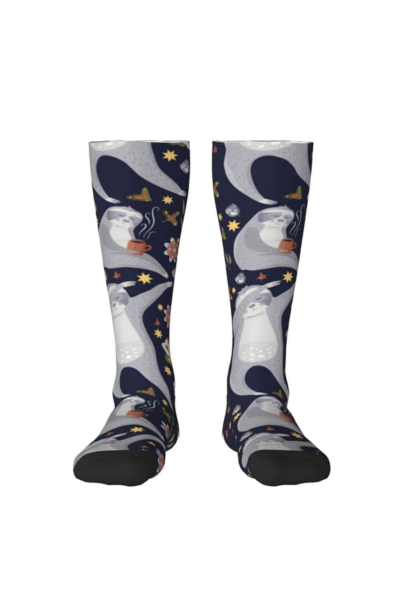 Sloths Dancing Print Gift Stocking Stuffers,Adult Stockings,Novelty Socks,Funny Socks Birthday Running Walking Sleeping