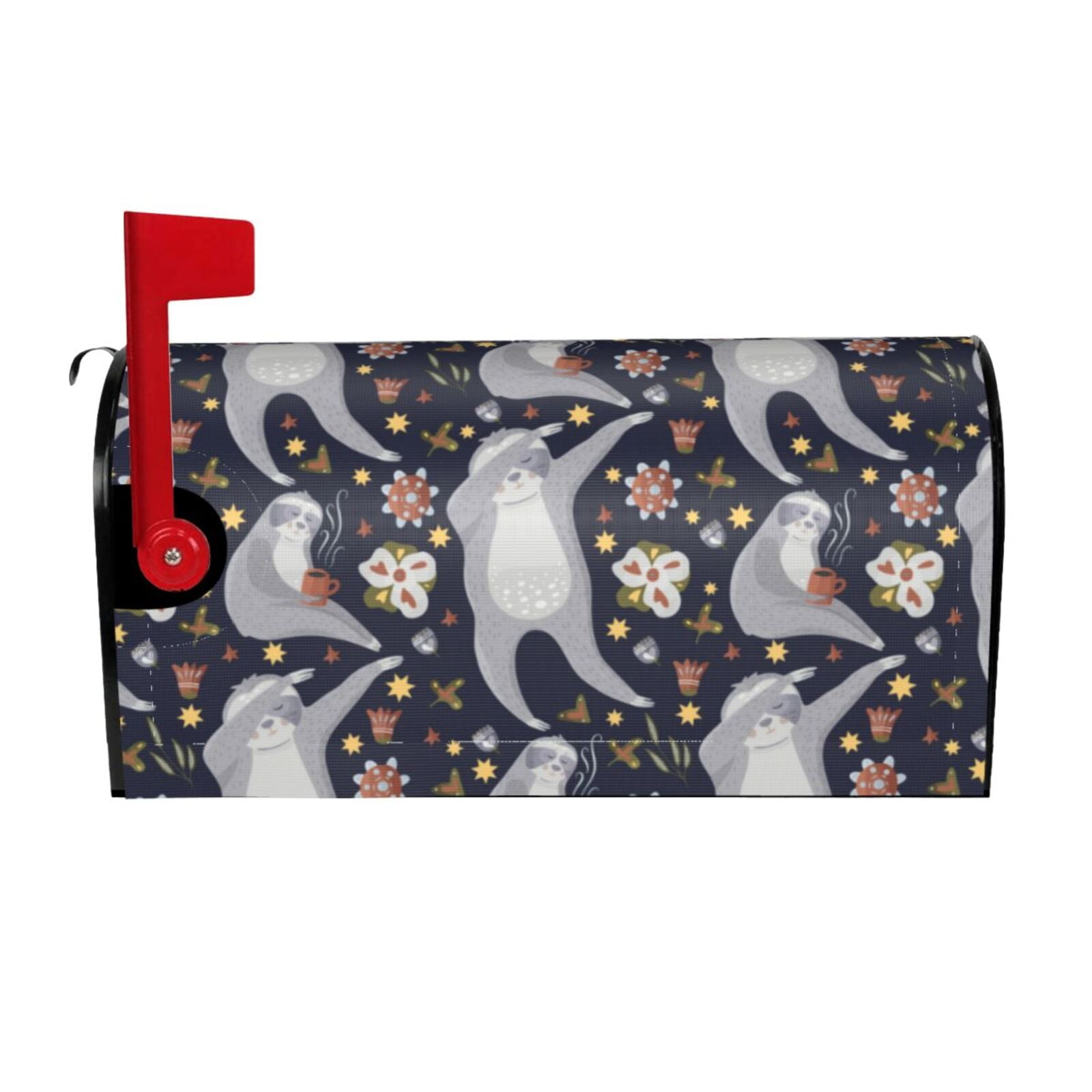 Logiee Sloths Dancing Print Post Letter Box Wrap Decor, Mailbox Cover Suitable for Standard Mailbox and Large Size Mailbox,Outdoor Yard Decoration-21x18 in
