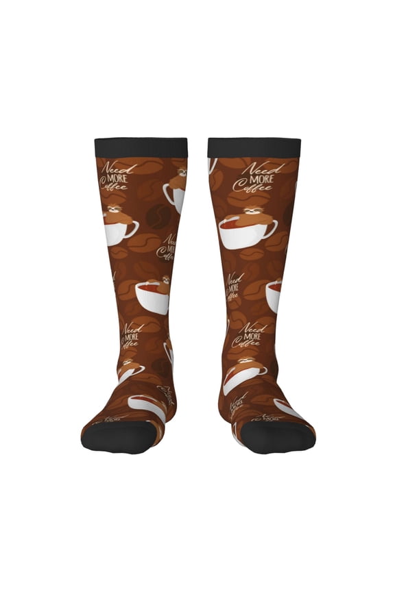 Sloths Need More Coffee Print Gift Stocking Stuffers,Adult Stockings,Novelty Socks,Funny Socks Birthday Running Walking Sleeping