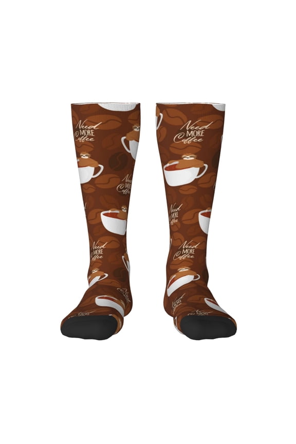 Sloths Need More Coffee Print Gift Stocking Stuffers,Adult Stockings,Novelty Socks,Funny Socks Birthday Running Walking Sleeping