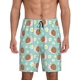 thumbnail image 1 of Logiee Snail And Flower Print Men's Pajama Shorts with Drawstring & Pockets,Sleep Shorts for Men,Sleepwear Bottoms,Elastic Waistband Loungewear-Small, 1 of 6