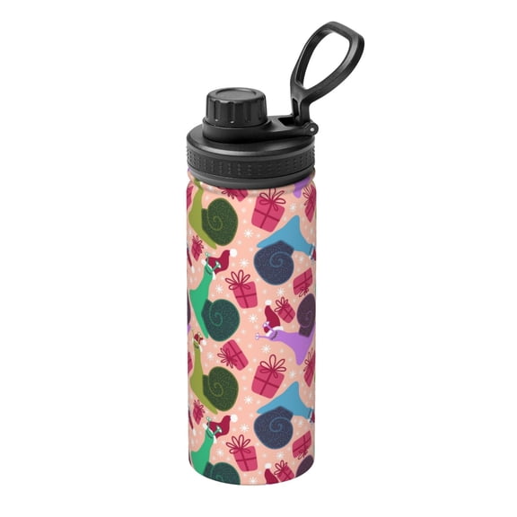 Logiee Snails Print Water Bottle,18oz Sports Insulated Kettle for Cycling Gym Basketball Outdoor, Suitable as a Present