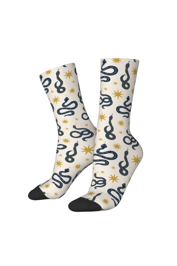 Snake Print Adult Socks for Men & Women,Calf Socks, Ankle Socks,Boots Socks,Breathable Casual Sock,Unisex Crew Socks