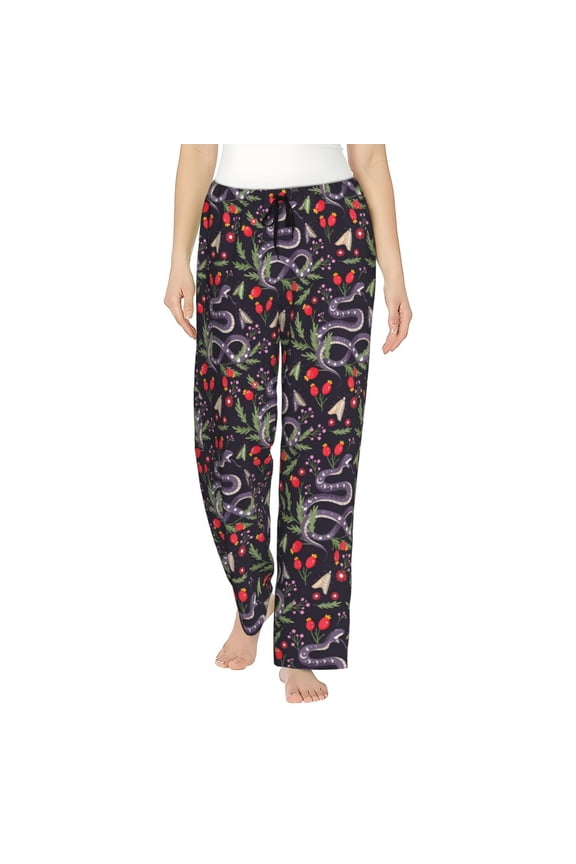 Snakes And Snake Fruit Print Women Pajama Pants,Comfy Pj Bottom with Pockets & Drawstring,Stretch Casual Sleepwear-XX-Large