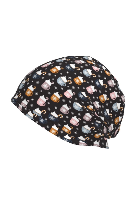 Snowflake Cream Hot Cocoa Print Unisex Knit Beanie for Men Women Winter Hat,Beanies Skull Caps