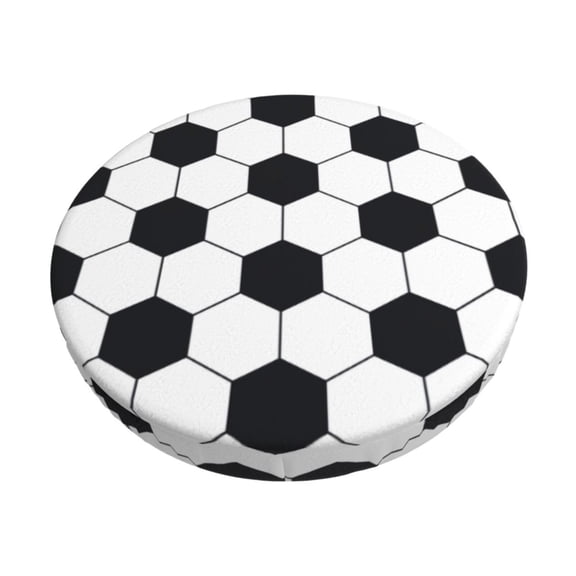 Logiee Soccer Ball Print Stool Covers Round,Bar Stool Covers,Watedrproof Stool Slipcover with Elastic,Stool Cushion,Round Bar Stool Seat Covers for Bar Round Chair-12 inch