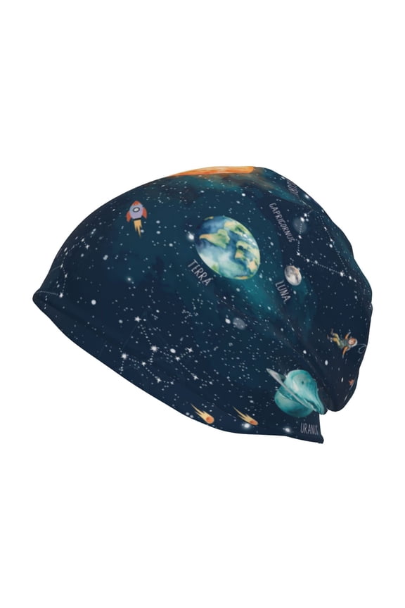 Solar System And Planets Print Unisex Knit Beanie for Men Women Winter Hat,Beanies Skull Caps