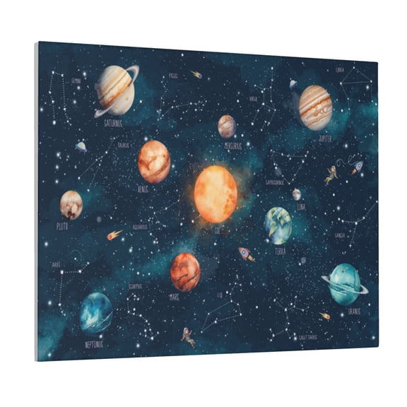 Logiee Solar System And Planets Print Canvas Wall Art ,Art Poster,Canvas Decorative Picture,Decor Wall Pictures for Living Room Bedroom Bathroom,Ready to Hang