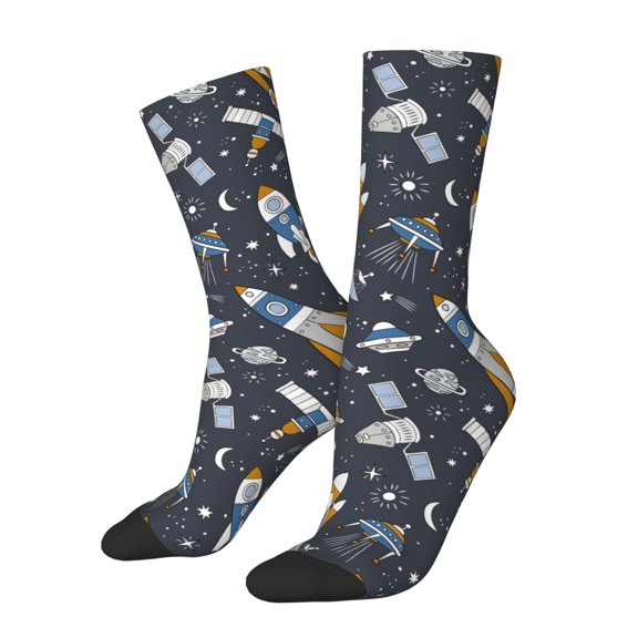 Logiee Space Cars Print Adult Socks for Men & Women,Calf Socks, Ankle Socks,Boots Socks,Breathable Casual Sock,Unisex Crew Socks