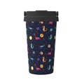 thumbnail image 1 of Logiee Space Dinosaur Print Stainless Steel Coffee Tumbler, Travel Coffee Mug, Insulated Coffee Mug with Lid, Spill Proof Coffee Cup, Portable Thermal Mug, 1 of 8
