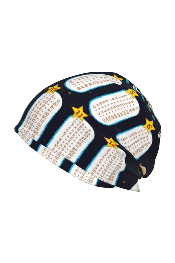 Space Math Times Tables Print Unisex Knit Beanie for Men Women Winter Hat,Beanies Skull Caps