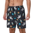 thumbnail image 1 of Logiee Space Print Men's Swim Trunk,Quick Dry Board Shorts ,Men's Swim Trunks with Compression Liner, Bathing Suits with Pockets-3X-Large, 1 of 6