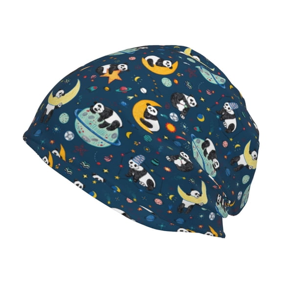 Logiee Space Sleeping Panda Print Unisex Knit Beanie for Men Women Winter Hat,Beanies Skull Caps