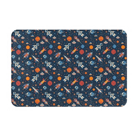 Logiee Spaceships And Stars In Outer Space Print Welcome Mats for Entryway,Door Mat for Front Door,Entry Mat,Doormat for Garden, Garage, Patio, Home, Porch Decor