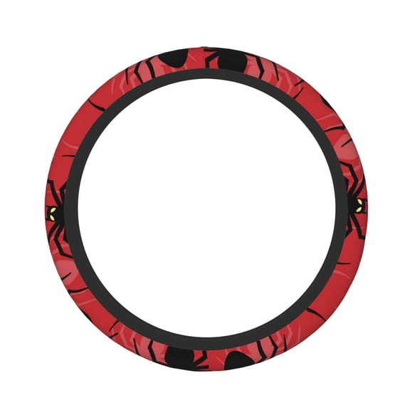 Logiee Spider Print Breathable Elastic Steering Wheel Cover, Non-Slip Stretch Steering Wheel Protector,Universal 15 Inch Fit Auto, Suvs, Truck