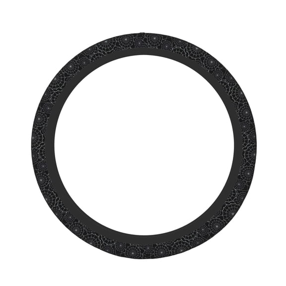 Logiee Spider Web Black Print Breathable Elastic Steering Wheel Cover, Non-Slip Stretch Steering Wheel Protector,Universal 15 Inch Fit Auto, Suvs, Truck