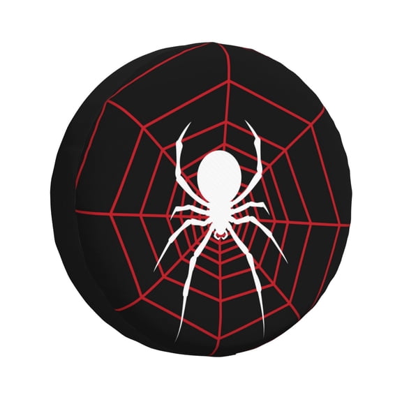 Logiee Spider On The Web Print Spare Tire Cover, Universal Wheel Protectors,Waterproof Dust-Proof UV Sun Wheel Tire Cover,Fit for SUV, RV, Travel Trailer, Truck-14 inch
