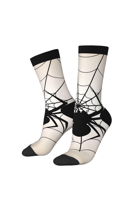 Spiders On The Web 1 Print Adult Socks for Men & Women,Calf Socks, Ankle Socks,Boots Socks,Breathable Casual Sock,Unisex Crew Socks